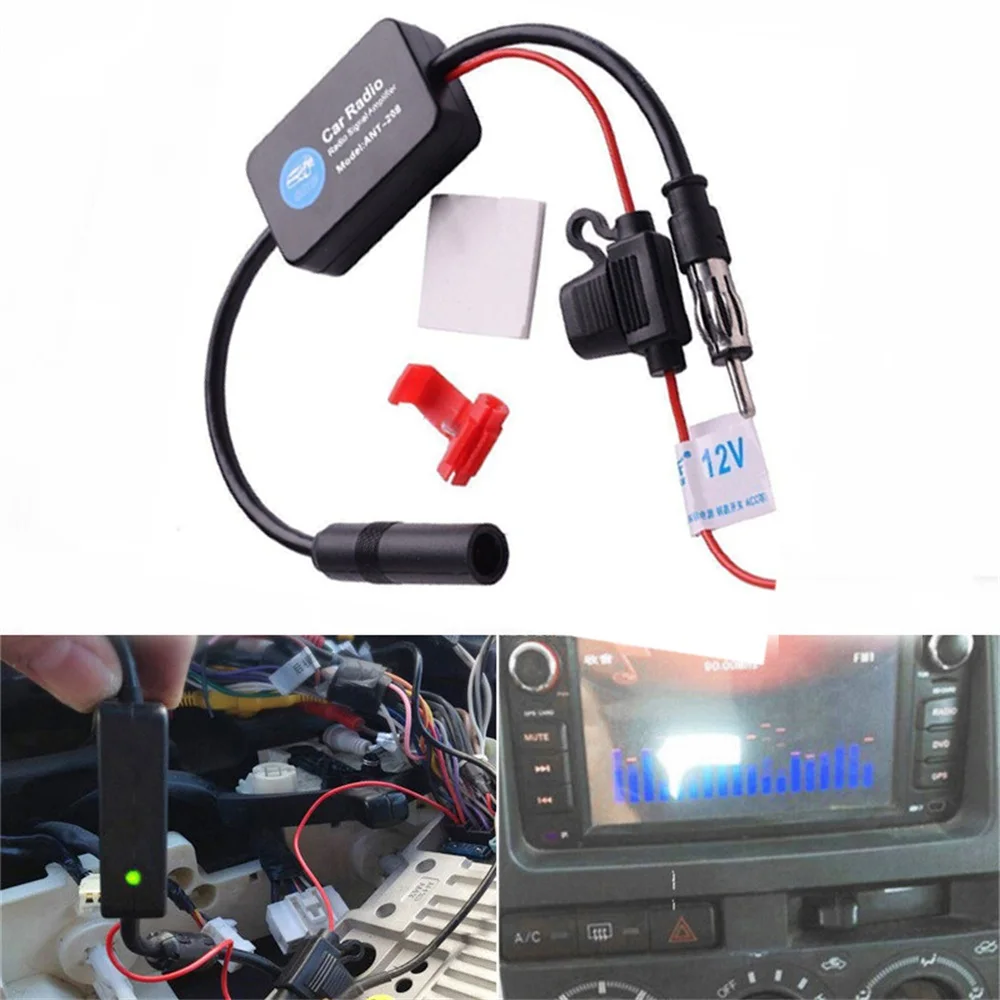 Universal FM Signal Verstärker Anti-störungen Auto Antenne Radio Universal FM Booster Amp Automobil Teile Image