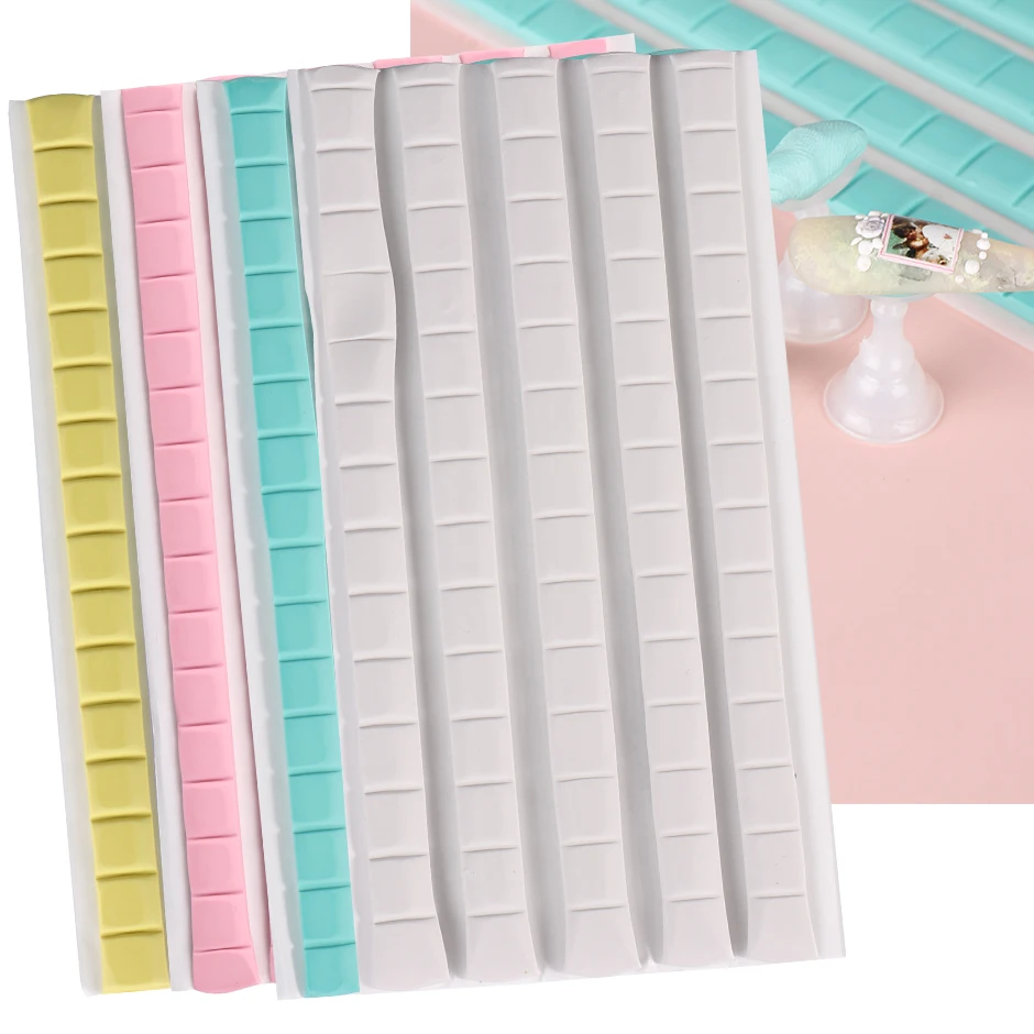 Nagelkleber-Knete in Weiß und Rosa für Nagelspitzen, Halter, Display, wiederverwendbare Fixierknete, klebrige Übungswerkzeuge Image
