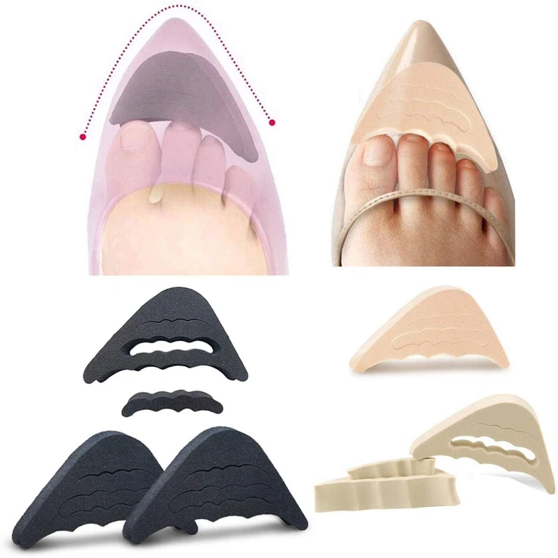 Zehenstopfen, weiche halbe Einlegesohlen, wiederverwendbare Zehenschwamm-Füller-Einsätze für Schuhe, verstellbare, zu große Fußstützen-Pads, Unisex-Schuheinlagen Image