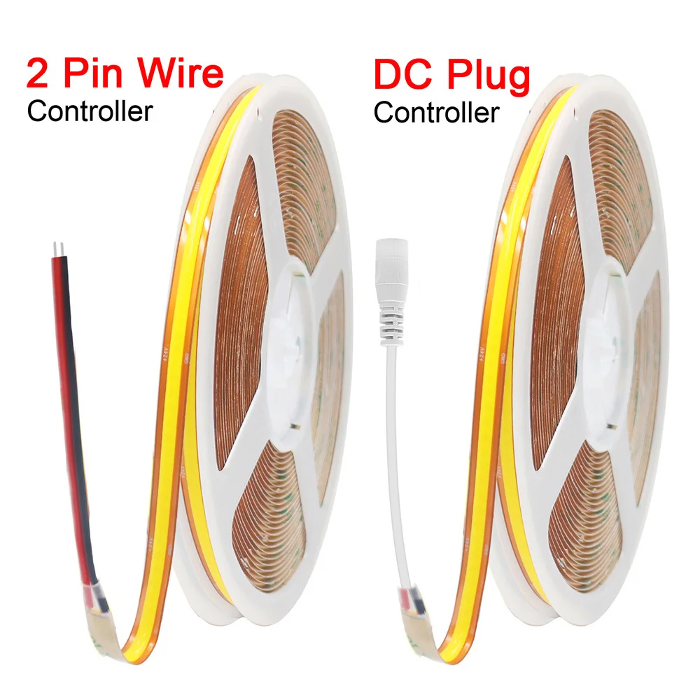 COB-LED-Streifen, freier Schnitt, 12 V, 24 V, 1 m, 2 m, 5 m, 10 m, 0,5 m, flexibles Band, 528 LEDs/m, hohe Dichte, lineare Beleuchtung, warmes/natürliches Weiß Image
