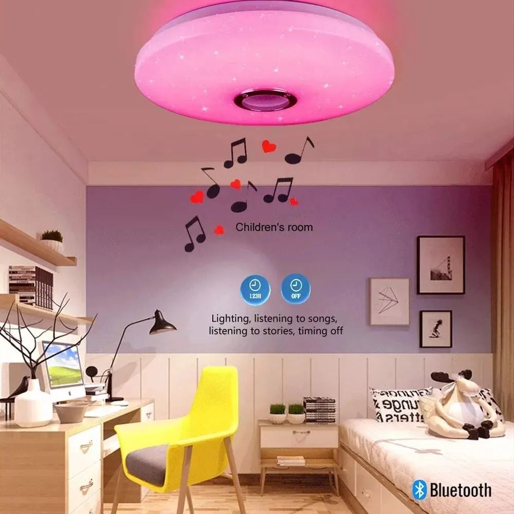 Moderne Deckenleuchten RGB Dimmen Heimbeleuchtung APP Bluetooth Musiklicht 52W 36W Intelligente Deckenleuchten mit Fernbedienung AC220V Image
