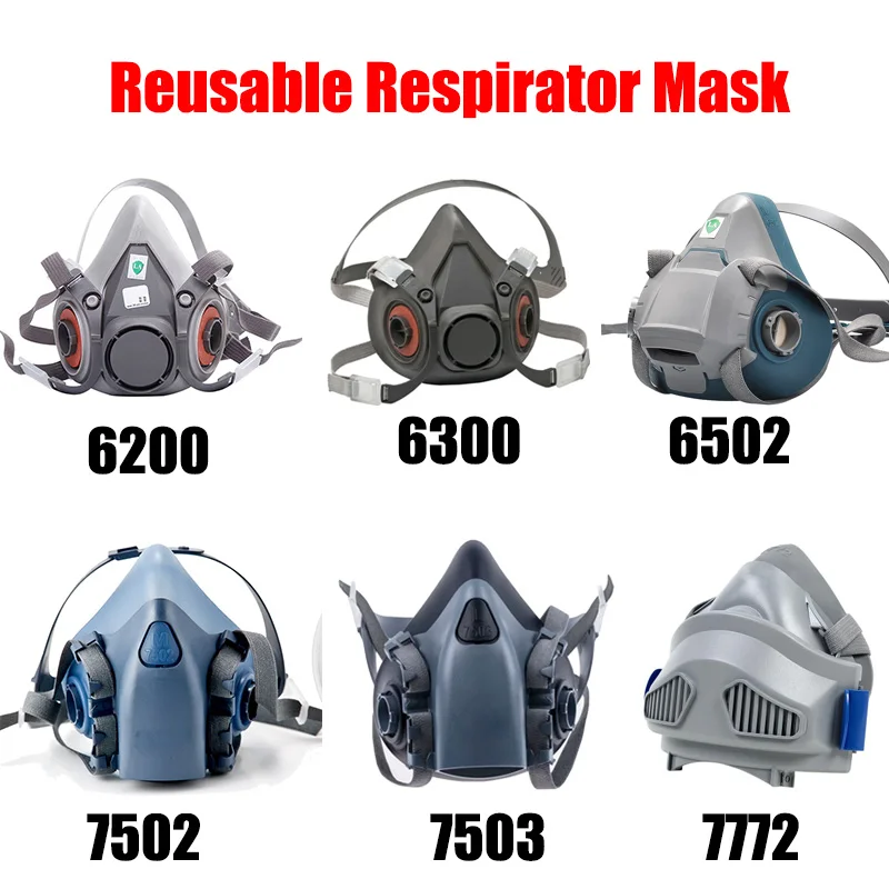 Wiederverwendbare Atemschutzmaske 6200 6300 7502 7503 6502 7772 6800, Sprühmaske zum Sprühen, Malen, chemisches Polieren, Schweißen, Holzbearbeitung Image