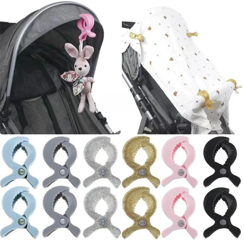 2/4PCS Baby Kinderwagen Clamp Alligator Clip Kinderwagen Peg Tragbare Kinderwagen Haken Baby Auto Sitz Clips Kleinkind Baby kinderwagen Zubehör Image