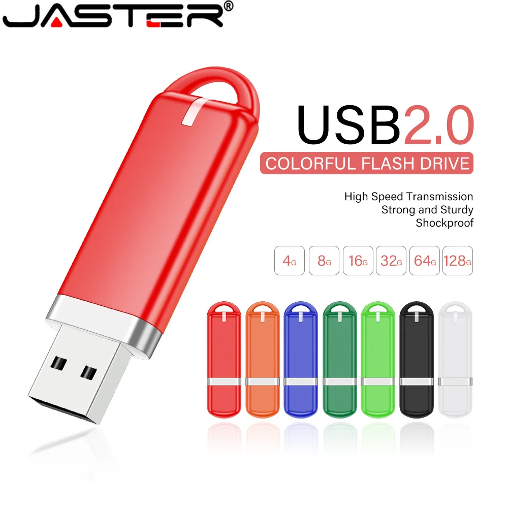 JASTER USB-Sticks 2.0 aus Kunststoff, Mini-USB-Stick 128MB 4GB 8GB 16GB 32GB 64GB 128GB, USB-Speicherstick für Geschäftsangelegenheiten, Geschenke Image