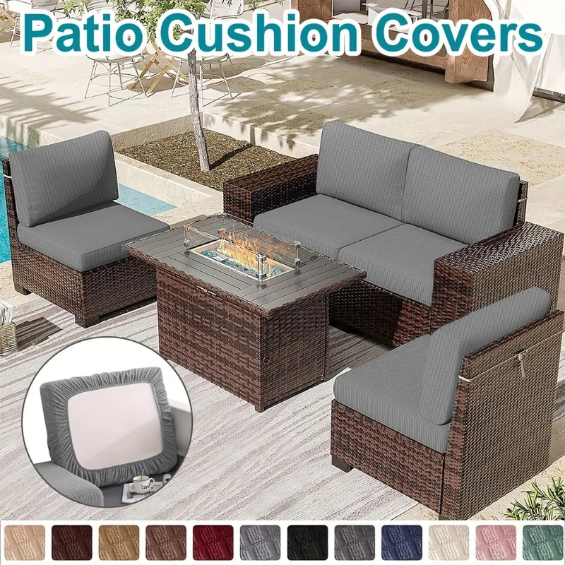 Waffel Jacquard Terrasse Sofa Abdeckung Wasserdicht Splash Polar Fleece Sofa Sitzkissen Schonbezug Home Garten Dekor Elastische Sofa Fall