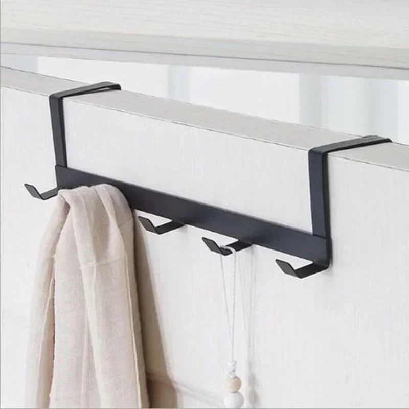 Über-Tür-Hakenleiste mit 5 Haken für Schlafzimmer und Badezimmer, Haushaltsorganizer für Kleidung, Mäntel, Hüte und Handtücher, Aufbewahrungszubehör