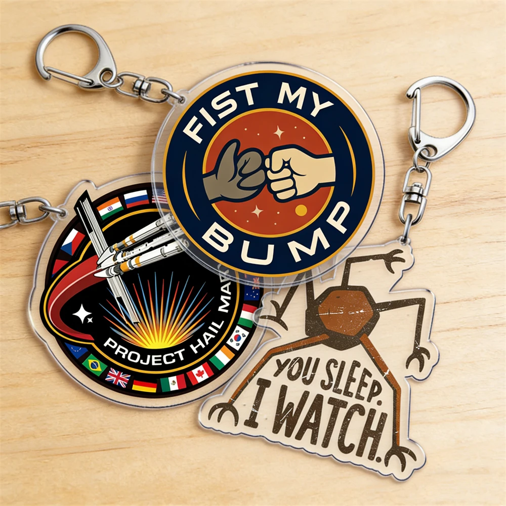 Neuer Projektschlüsselanhänger „Hail Mary“ für Accessoires, Mission Crest Rocky Space Andy Weir Warning Astrophage Schlüsselanhänger, Schmuck, Fan-Geschenke Image