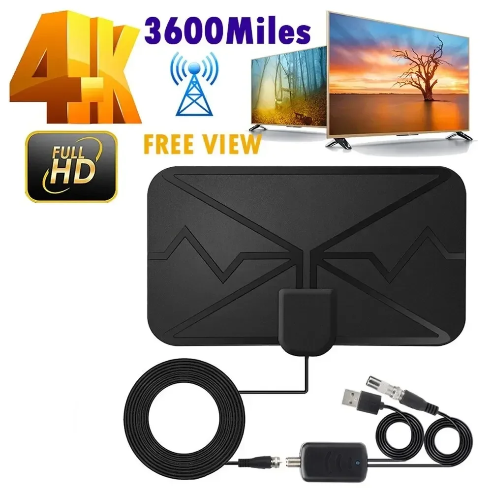 5000 Meilen HD 8K 4K 1080P Digitale TV-Antenne für den Innenbereich 25 dB HDTV-Antenne DVB-T DVB-T2-Kabel-TV-Antenne UHF VHF DTV-TV-Antennen Antenne Image