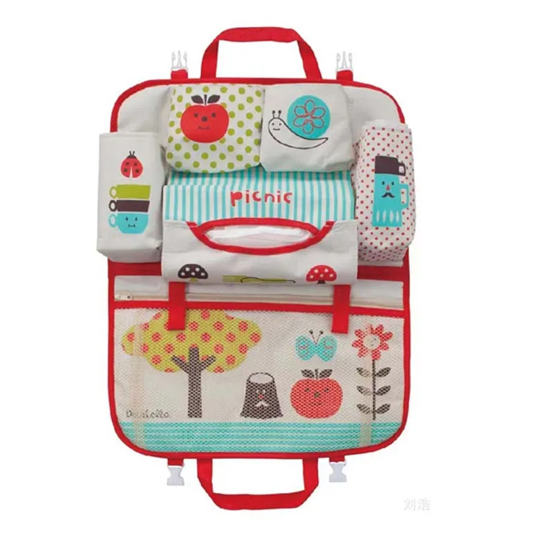 Aufbewahrungstasche für Babyautositze mit Cartoon-Motiv, multifunktionale Hängetasche mit großer Kapazität, Organizer für Kinder-Autositz-Organizer für Kleinkinder