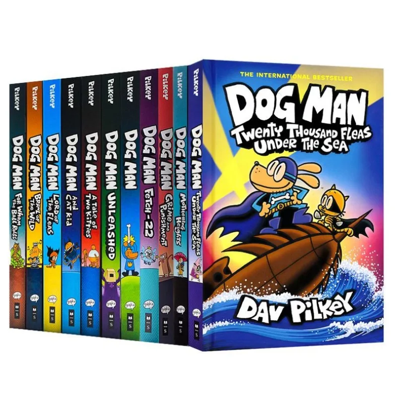 Zufällige 1 Buch neue original beliebte Comics die Abenteuer von Dog Man 8 Dav Pilkey Dogman Englisch Roman Buch für Kinder