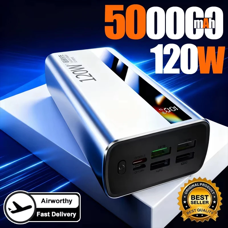 500000mAh Magnetische Powerbank Kabelloses PD 22,5W Schnellladegerät für Magsafe Tragbare Zusatzbatterie für Xiaomi iPhone17 16 15 Image