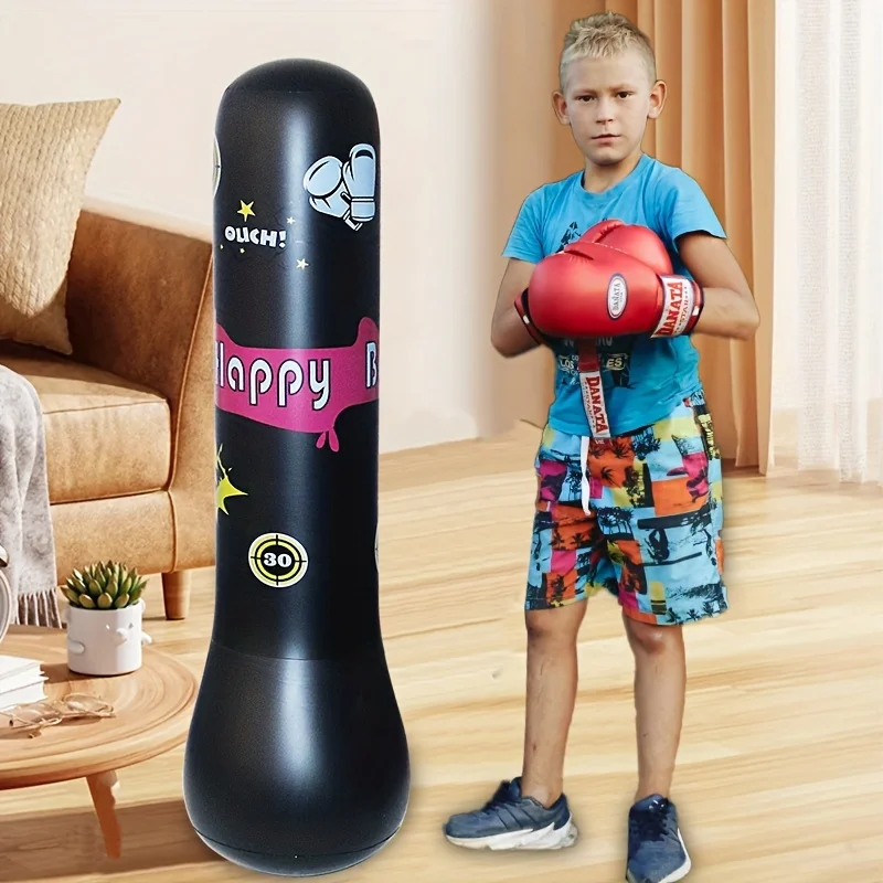 Aufblasbarer Bopper-Kinder-Boxsack mit Bounce-Back-Aktion, aufblasbarer Spielzeug-Bop-Beutel für Kinder, präsentiert mit OPTIONAL-Handschuhen Image