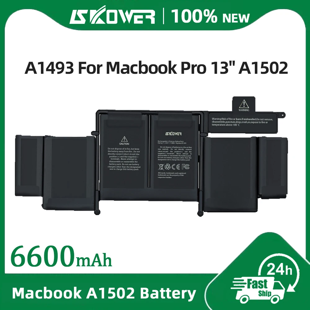 SKOWER Hochleistungs-A1493-Akku für MacBook Pro 13 Zoll Retina A1502 (Ende 2013 Mitte 2014, Anfang 2015), Ersatz A1582 Image