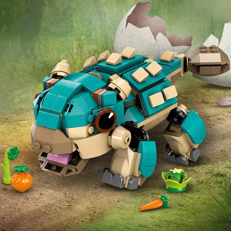 Kompatible Ziegel-Sets, Bausteine der Dinosaurier-Serie 76962, Baby Bumpy: Ankylosaurus MOC World Park, Spielzeug für Kinder, Geschenk Image