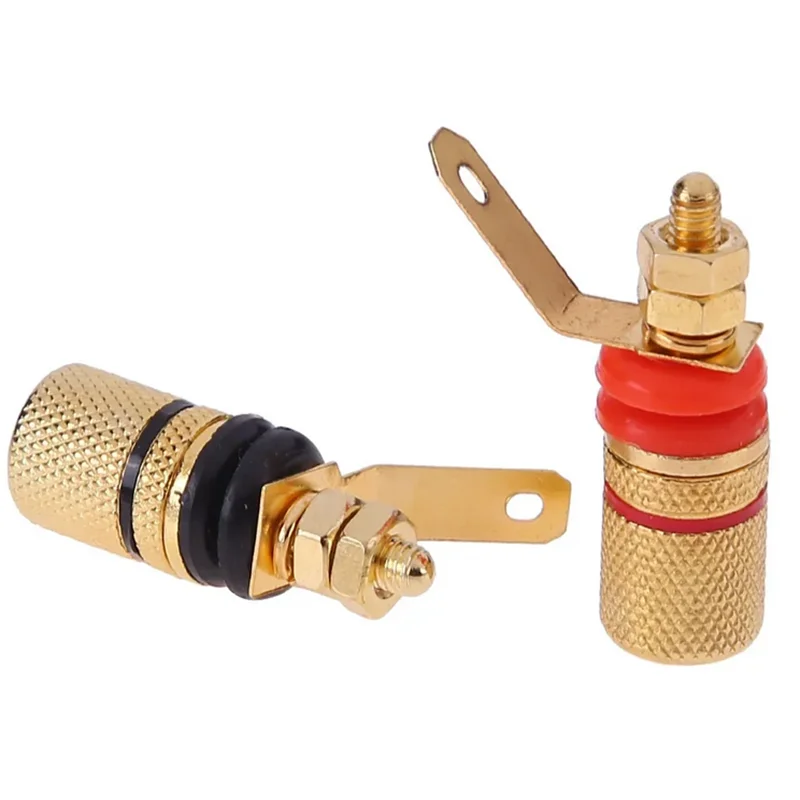 2–10 Stück vergoldete Verstärker-Lautsprecherklemmen, Binding Post, Bananenstecker, Buchse, geeignet für 4-mm-Bananenstecker Image