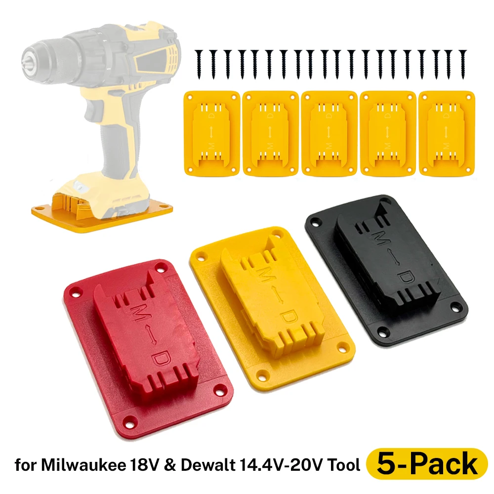 5 stücke Werkzeug Halter Dock Wand Halterung Lagerung Rack Für Dewalt 14,4 V/18 V/20 V für Milwaukee 18V Befestigungs Geräte Bohrer Werkzeuge Halter Image