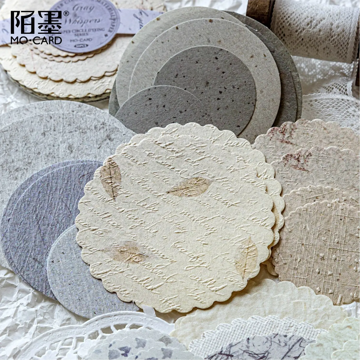 50 teile/los Memo Pads Material Papier Kreisförmige papier zwischen papiere Junk Journal Scrapbooking Hintergrund Dekoration schreibwaren Image
