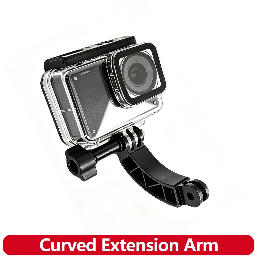 Gebogener Verlängerungsarm-Halterungsadapter für GoPro Hero 13 12 11 10 9 8 Insta360 DJI OSMO Action-Kamera Helm-Aufnahme Vlog-Zubehör Image