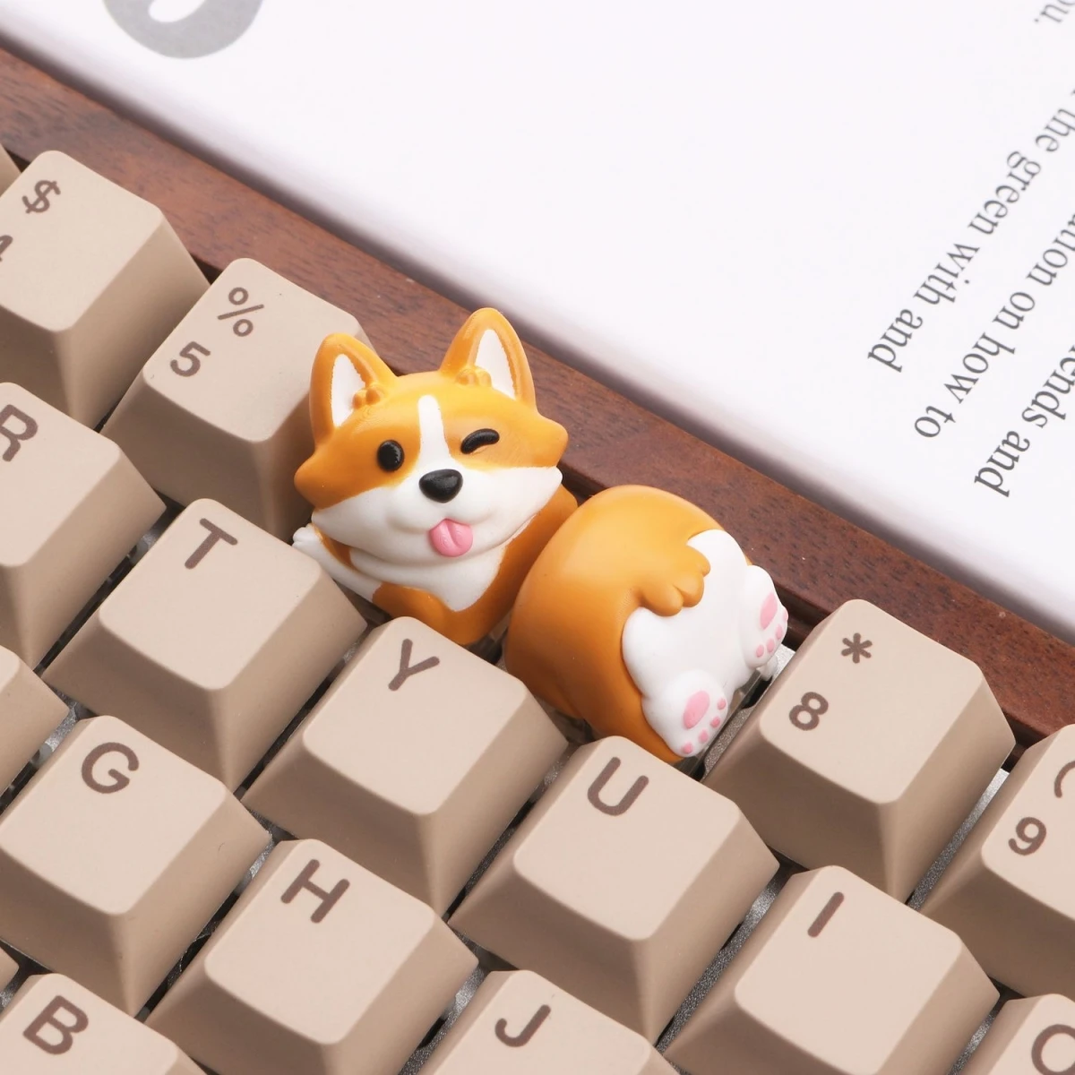 Niedliche 3D-Tastenkappen, mechanische Corgi-Tastenkappe, Hintern, Chai-Hund, manuelle Malerei, Tastatur-Tastenabdeckung Image