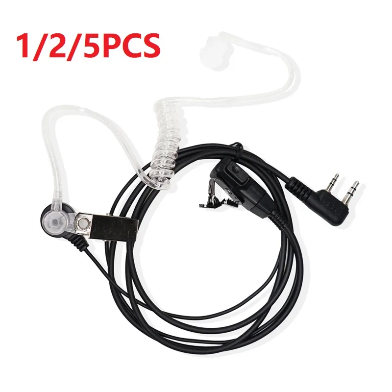 1/2/5 stücke Walkie Talkie Akustische Luft Rohr Headset 2 Pin PTT Hörer Kopfhörer Für Baofeng UV-5R BF-888S UV-21 PRO Quansheng UV-K5 Image