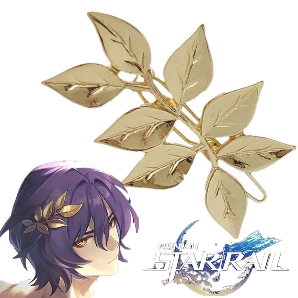 Spiel Honkai:Star Rail Dr. Verhältnis Cosplay Haarnadeln Gelbe Blätter Kopfbedeckung Blatt Haarspange Zubehör Kopfschmuck Weihnachtsgeschenke