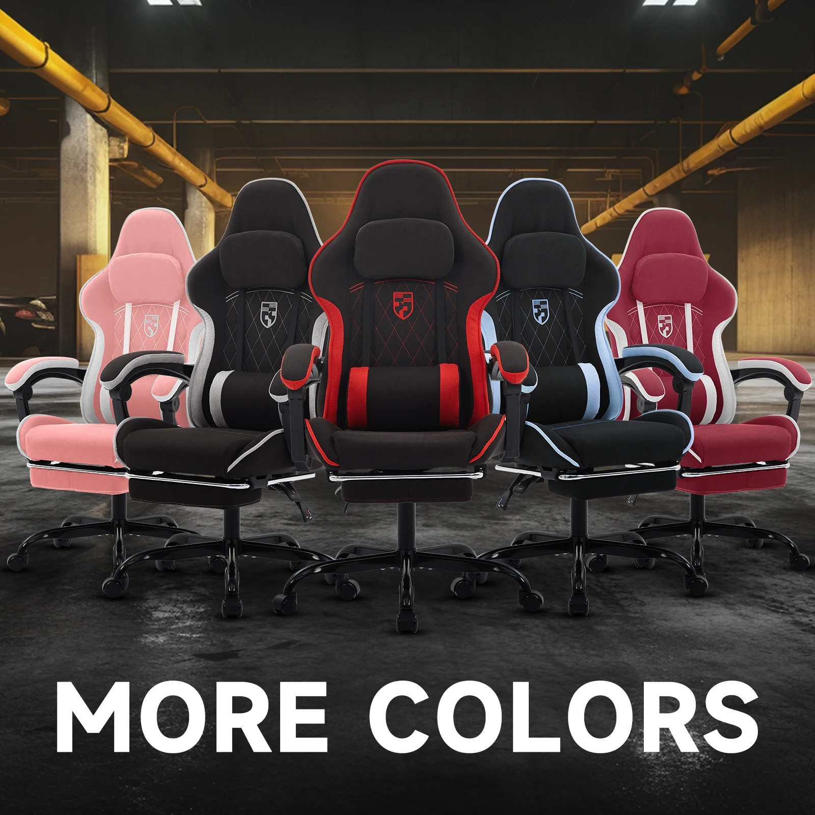 Gaming-Stuhl mit Fußstütze, Gamer-Stühle, ergonomisch, mit Lendenkissen und Kopfstütze, Gaming-Stuhl, höhenverstellbarer Computerstuhl