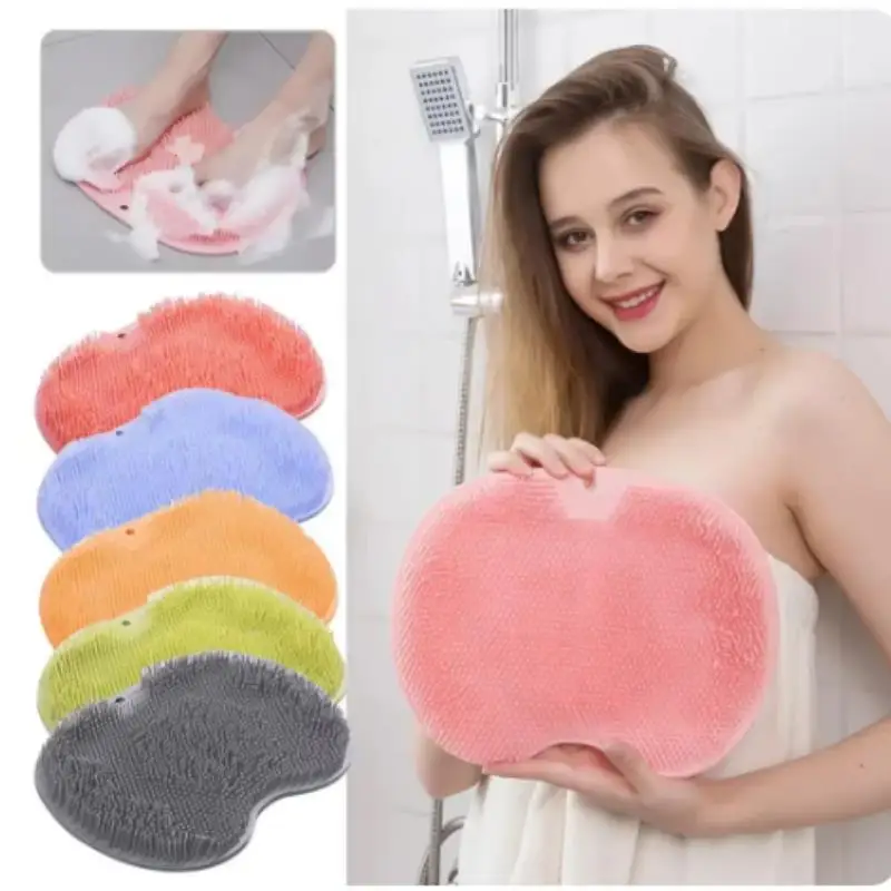 Bad Dusche Anti-Rutsch-Matte, kreisförmige Massage Fuß matte, Rücken Saugnapf, Fuß wäscher, Rücken wäscher, Anti-Fall-Gerät Image
