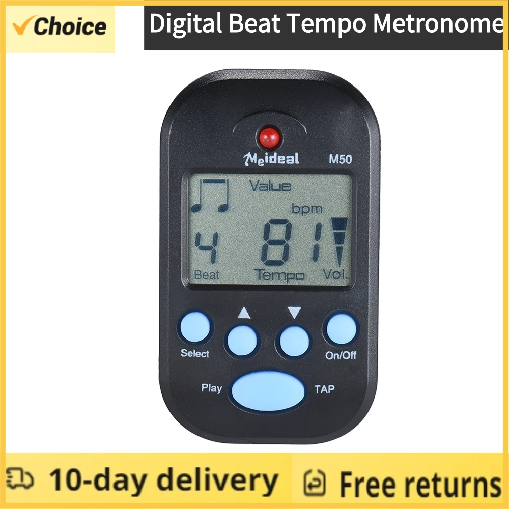 M50 Mini Metronom Professionelles Clip-on LCD Digital Rhythmus Metronom für Gitarre Violine Bass Saiteninstrument Zubehör Image