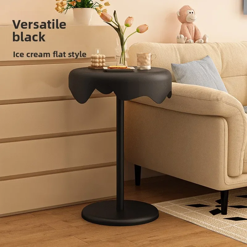 Exquisiter minimalistischer kleiner Couchtisch für das Wohnzimmer, cremefarbener Sofa-Beistelltisch, abnehmbarer Nachttisch für das Schlafzimmer, kleiner runder Tisch