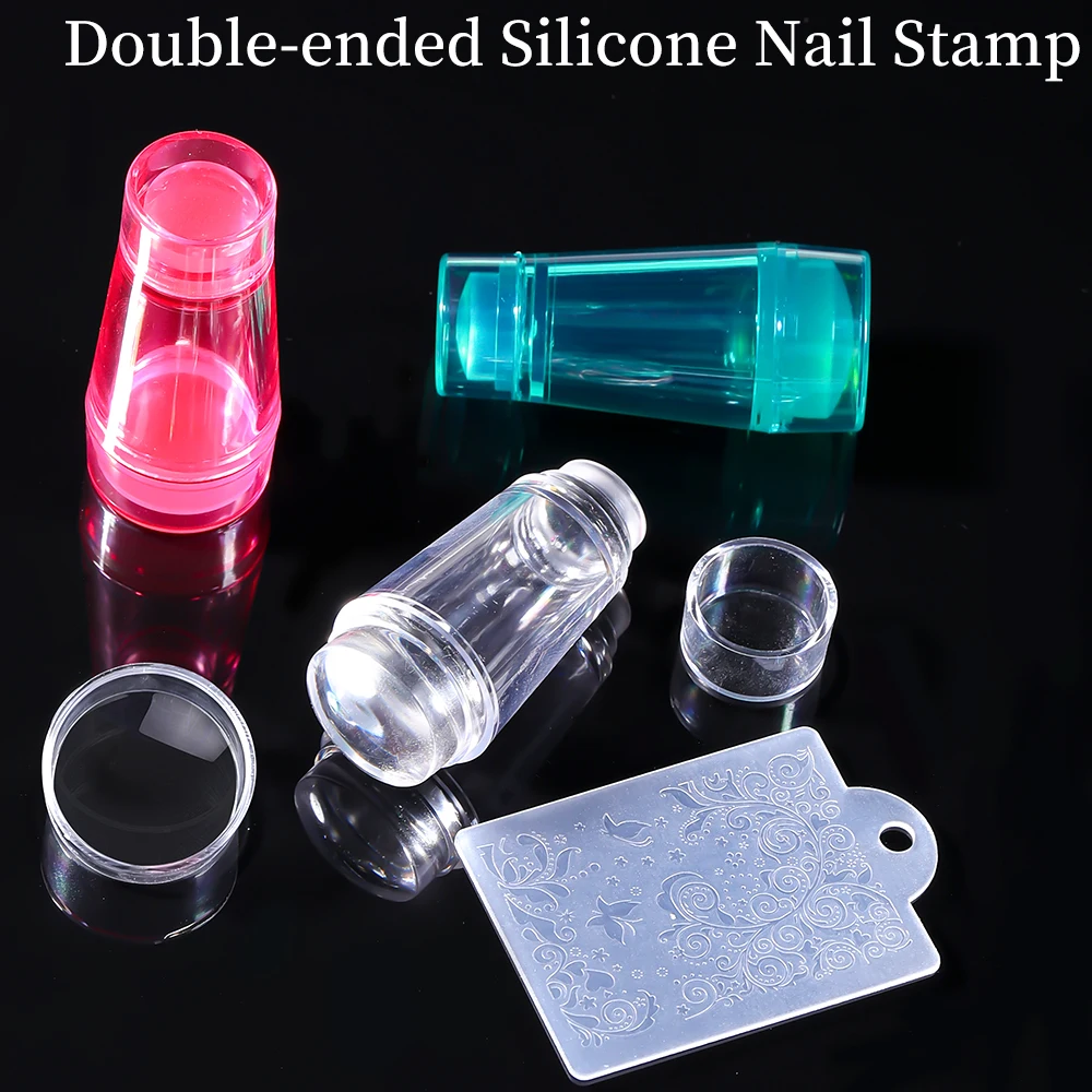 Bunte Nagel Siegel Stempeln Nail art Werkzeug Nagel Stempelplatten Silikon Stamper Stempeln Für Nägel Zubehör Maniküre Image