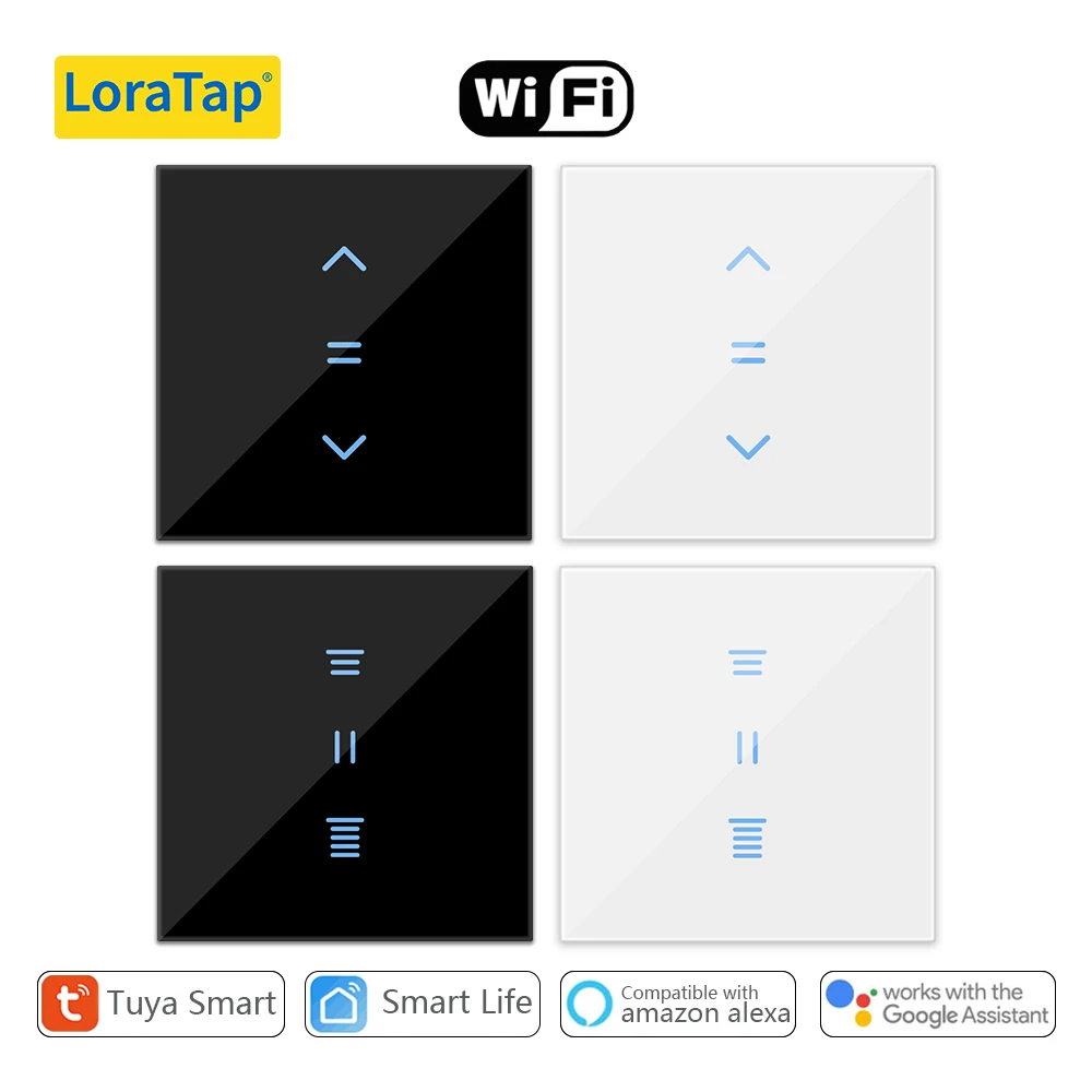 LoraTap Tuya Smart Life WiFi Vorhänge Jalousien Schalter Rollladen Motor Schalter Hintergrundbeleuchtung Stil Google Home Alexa Sprachsteuerung Image