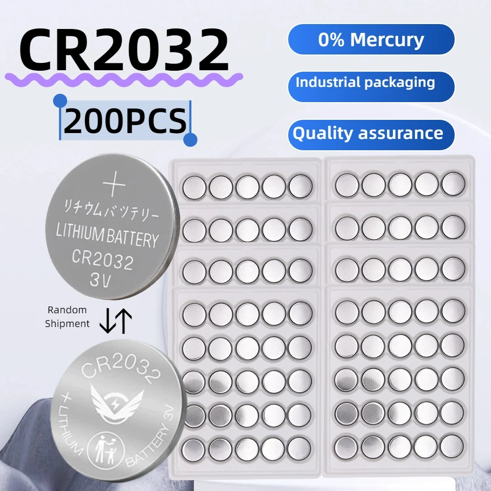 10-200PCS CR2032 CR 2032 Taste Batterie DL2032 3V Lithium-Batterie Für Uhr Spielzeug Rechner Auto Fernbedienung tastezelle Image