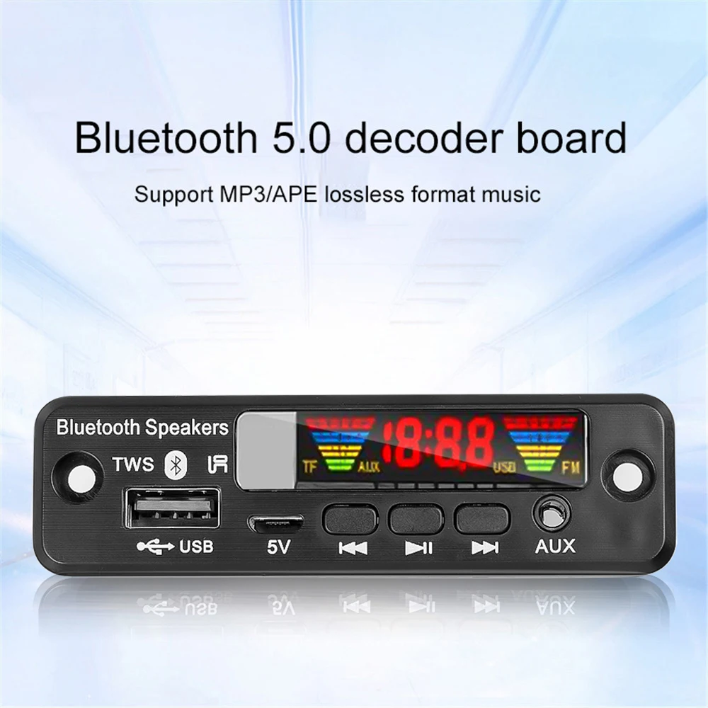 DC 5V Bluetooth 5.0 APE MP3 Decoder Board Freisprecheinrichtung TWS Wireless FM Radio MP3 Player USB AUX TF FM Radio für Auto Lautsprecher Image
