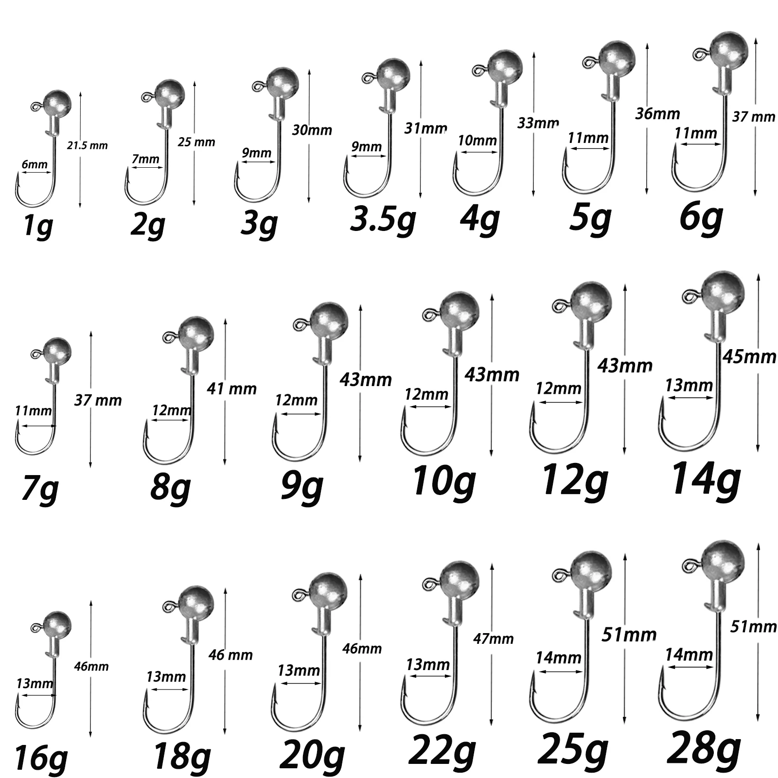 Metall Jig Kopf Haken 1g 10g 28g Jigging Haken Widerhaken Kurbel Getriebe Schaft für Weicher Köder ausrüstung Karpfen Angelgerät Pesca Angelhaken Image