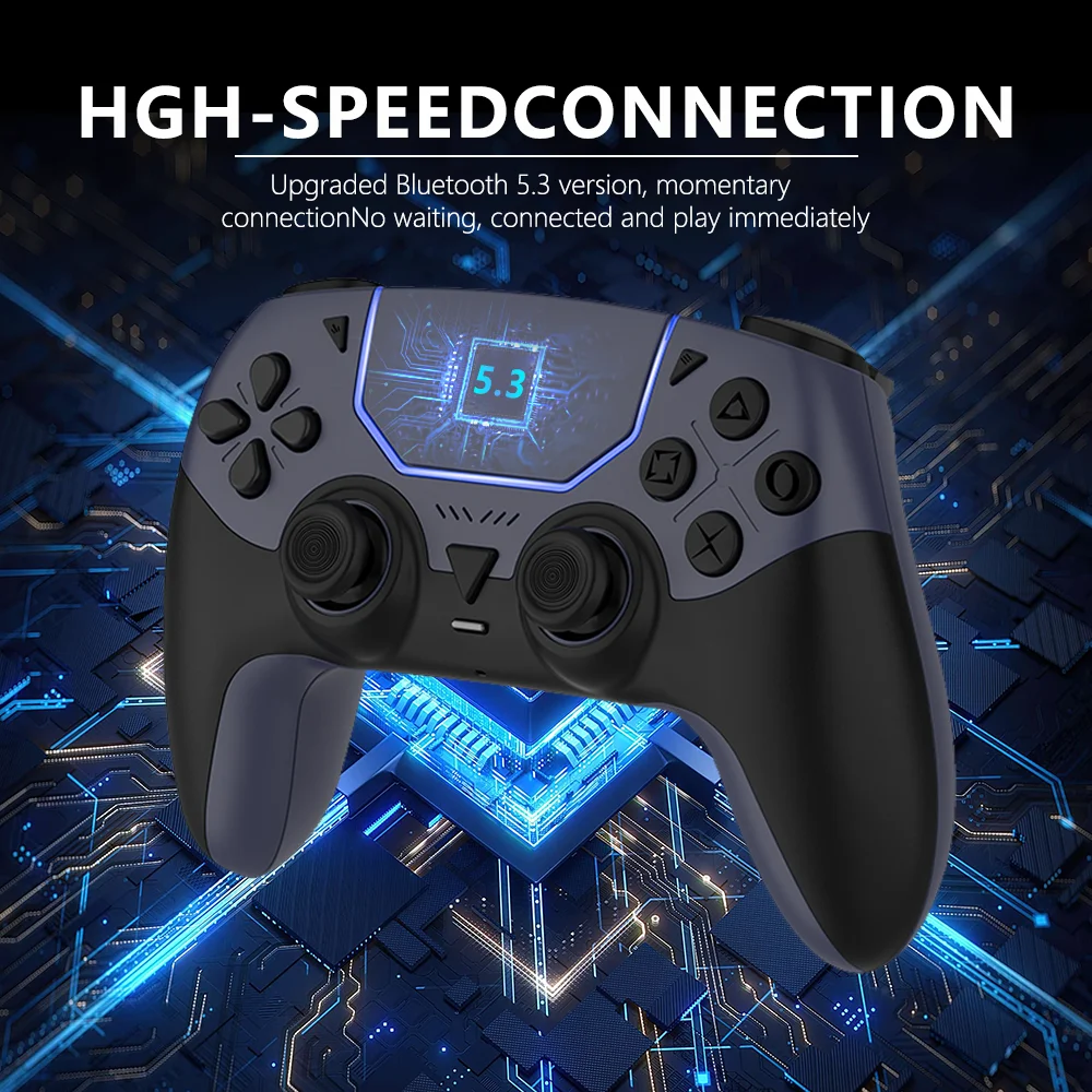 Kabelloser Gaming-Controller für PS5/PC/Steam Deck Hall-Effekt Marco Dual Vibration 6-Achsen-Motion Control Gamepad mit Lautsprecher Image