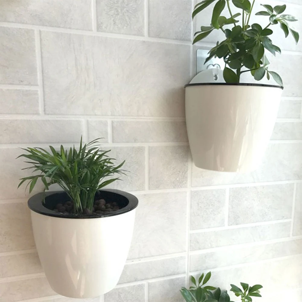 An der Wand montierter Blumentopf, automatischer wasserabsorbierender Kunststoff-Boden- oder Hydrokultursystem-Topf für Wandbalkon, Blumentopfhalter Image