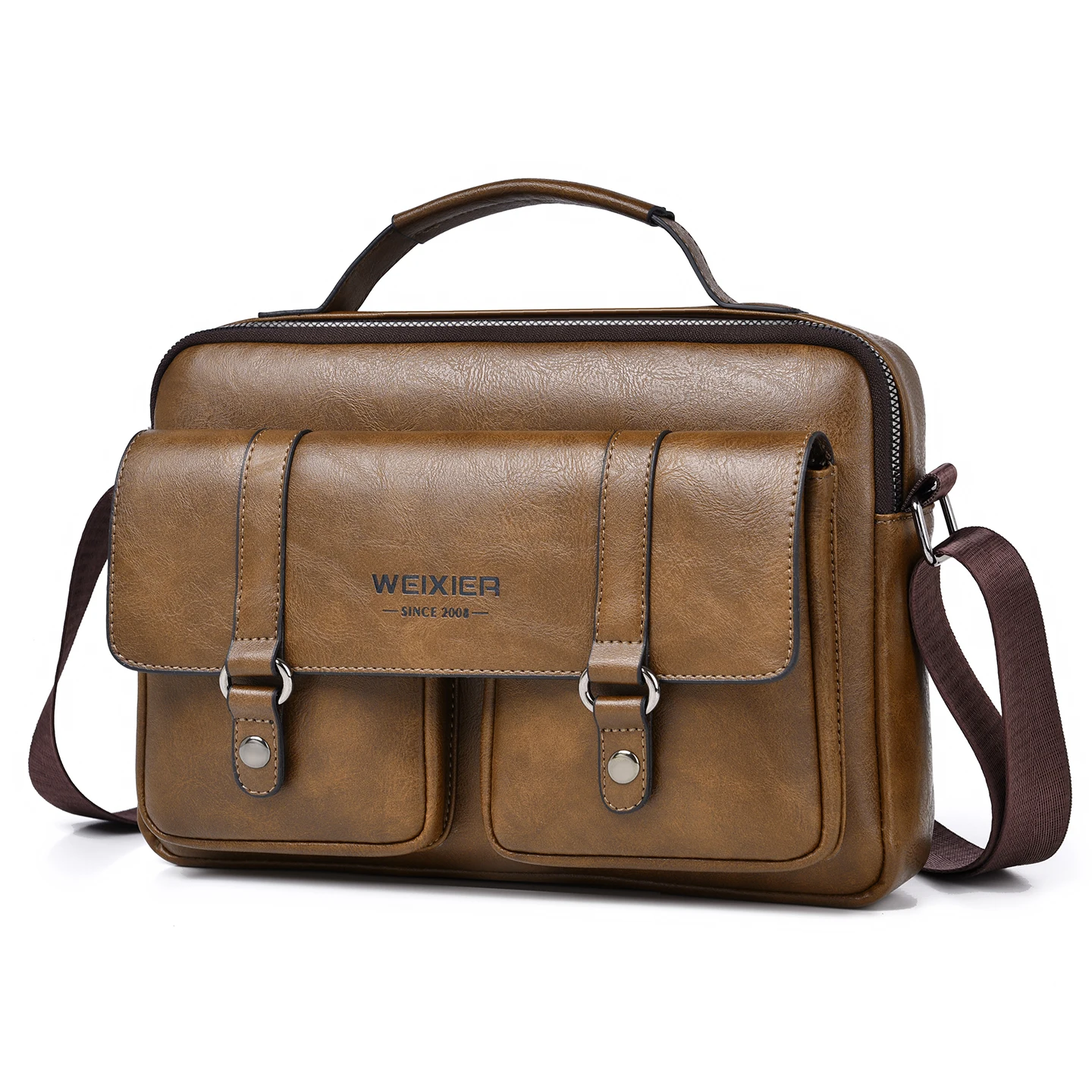 Neue Modische PU Herren Umhängetasche Wasserdichte Business-Pendler-Laptoptasche Leichte Schultertasche