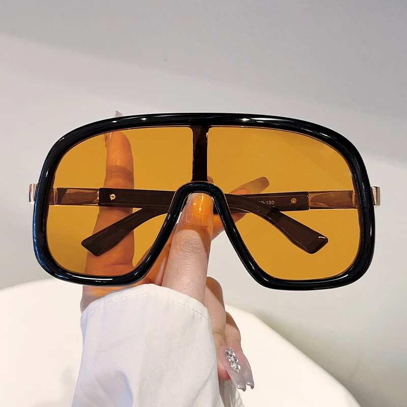 KAMMPT Übergroße Schutzbrille für Damen, neu in Mode, mehrfarbig, winddicht, trendiges Luxus-Markendesign, lässige Outdoor-Sonnenbrille Image