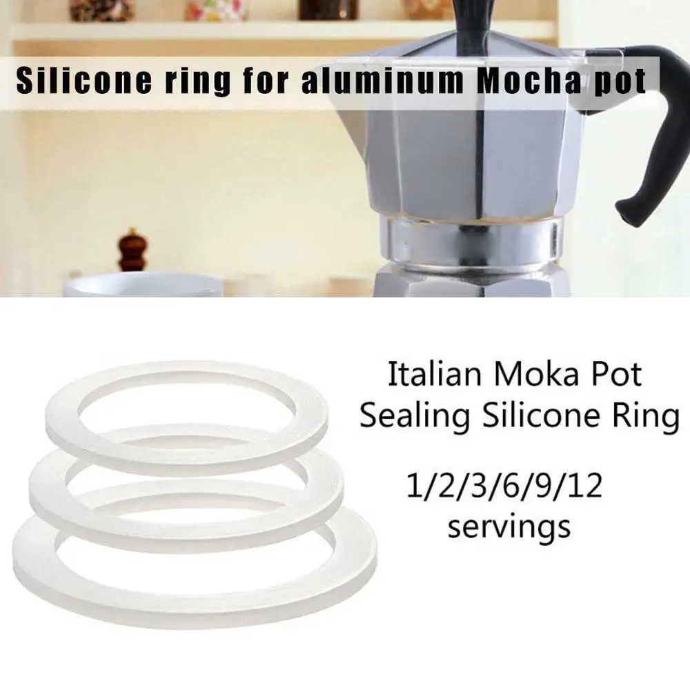 1pc Silikon Moka Topf Dichtung Ring Edelstahl Filter Kaffeekanne Waschmaschine 39mm-73mm Dicke Dichtung ring Kaffeemaschinen Zubehör Image