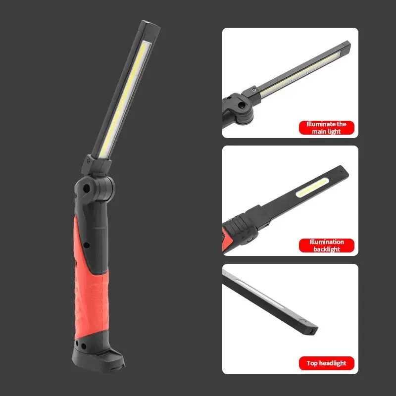 High Bright Cob Arbeits licht Falten Multi-Surface Autore parat ur lampe Outdoor Camping Autore paratur Magnet beleuchtung wiederauf ladbare Licht Image