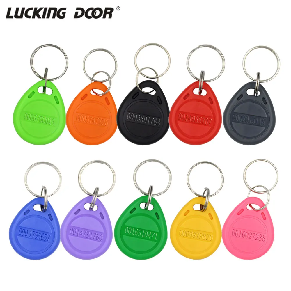 10 teile/los TK4100 125 khz RFID Schlüsselbund Karte Tag Schlüssel ID Keyfob Tür Eintrag Access Control Management KeyChain Token Image