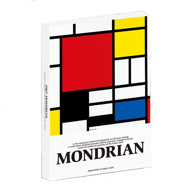 30 Stück Piet Mondrian Niederländische Kunstmalerei Postkarten-Set INS-Stil Grußkarten Wunschkarten für DIY Journal Wanddekoration Image