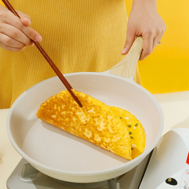 Langlebige Bratpfanne, Wok-Pfanne, antihaftbeschichteter Keramiktopf, Induktions-Gasherd, universelles Kochgeschirr, Steak-Kochtopf, antihaftbeschichtete Pfanne Image