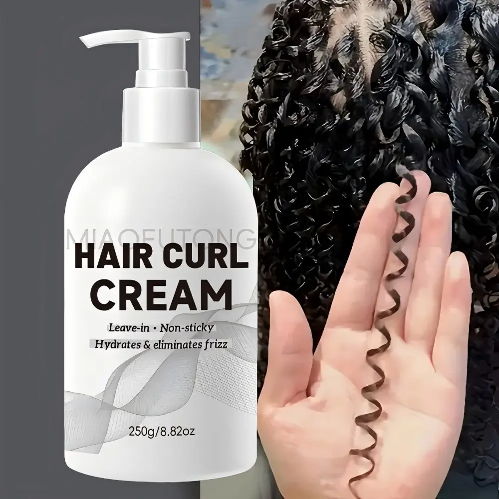 Stark Haltende Locken-Definier-Creme mit Arganöl für Wellige Locken - Anti-Frizz Styling-Creme für Langanhaltenden Glanz und Definition Image