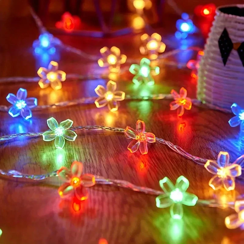 1PC Blume Lichterkette Batterie Betrieben Lichterketten Wasserdicht 10/20/30/40 LED Kirschblüte Lichter Für Patry hochzeit Decor