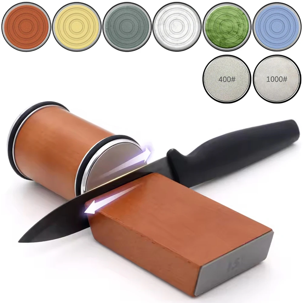 Rollender Messerschärfer für Messerschärfer-Set mit gerader Kante und 15/20 ° Grad magnetischer Winkel für Küchenmesser Schleifstein-Set Image