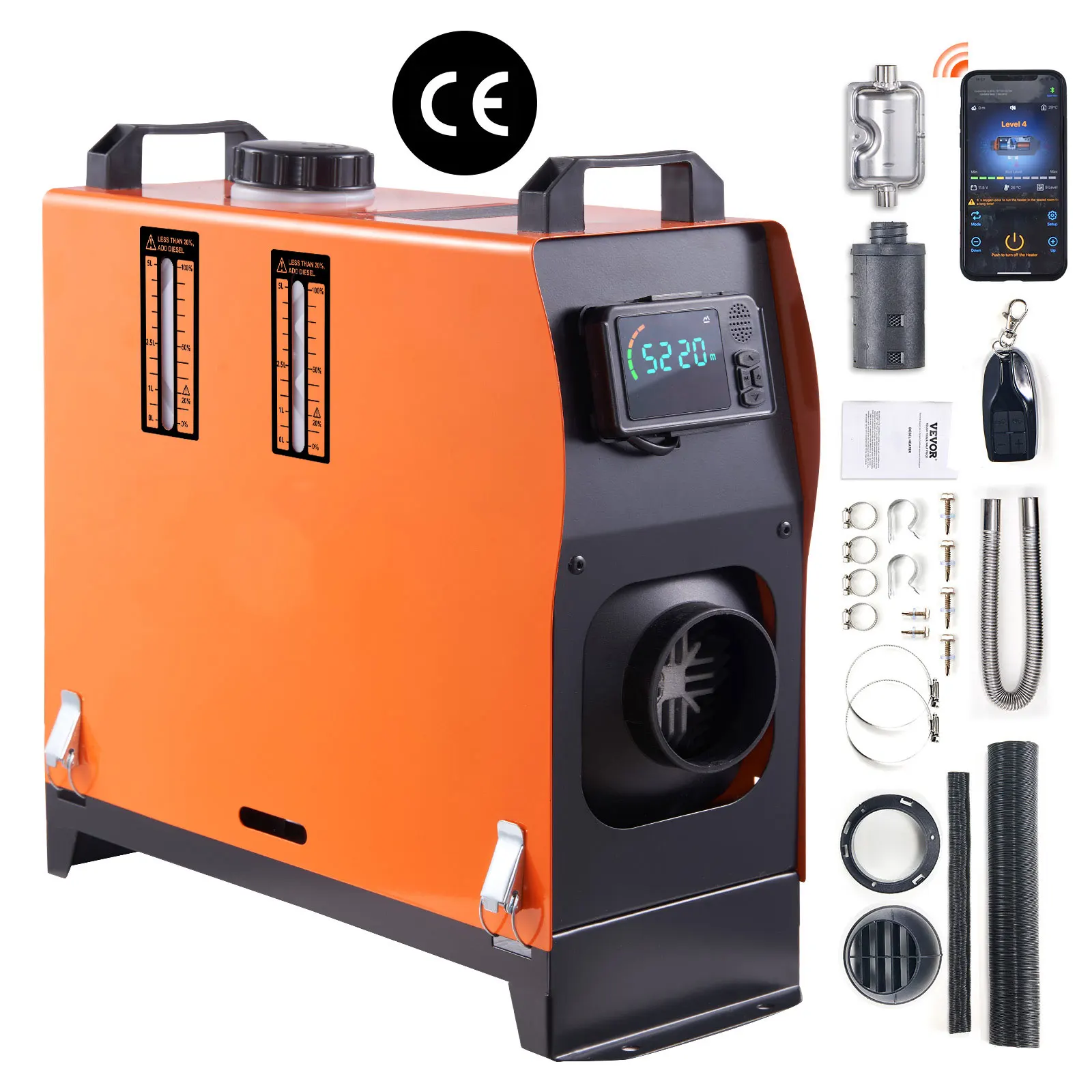 SucceBuy 8-kW-Diesel-Lufterhitzer, All-in-One-Dieselheizung mit Bluetooth und LCD, tragbare Standheizung für Wohnmobil, Anhänger, Wohnmobil