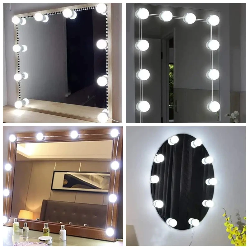Make-up Spiegel LED Glühbirnen Eitelkeit Lichter USB 12V Badezimmer Schminktisch Beleuchtung Dimmbare LED Eitelkeit Licht Für Spiegel licht