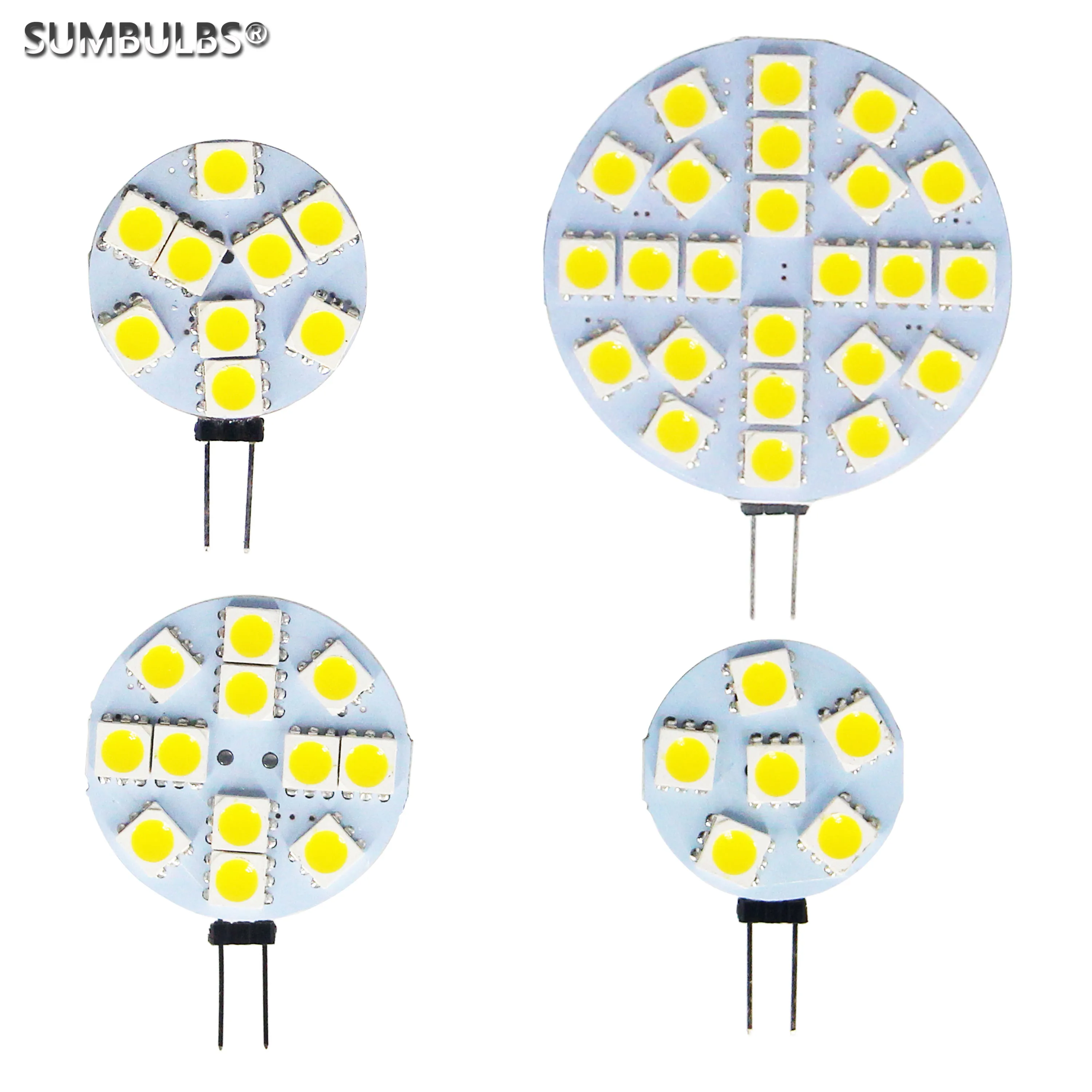 G4-Sockel 5050 SMD-LED-Lampe auf DC 12 V, ersetzt Halogen-Bi-Pin-Lampe, LED-Lampe, 1,2 W, 1,8 W, 2,4 W, 4,8 W, warme, kalte LED-Leuchten