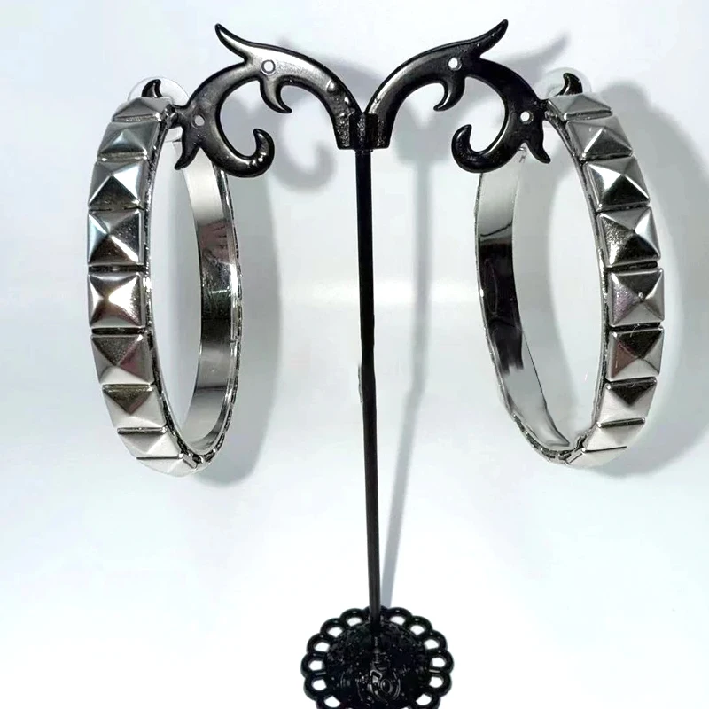 Punk Schmuck Silber 3D Geometrische Ohrringe für Frauen Mode Y2K Ohrringe Gothic Zubehör Grunge Koreanische Charme Ohrringe
